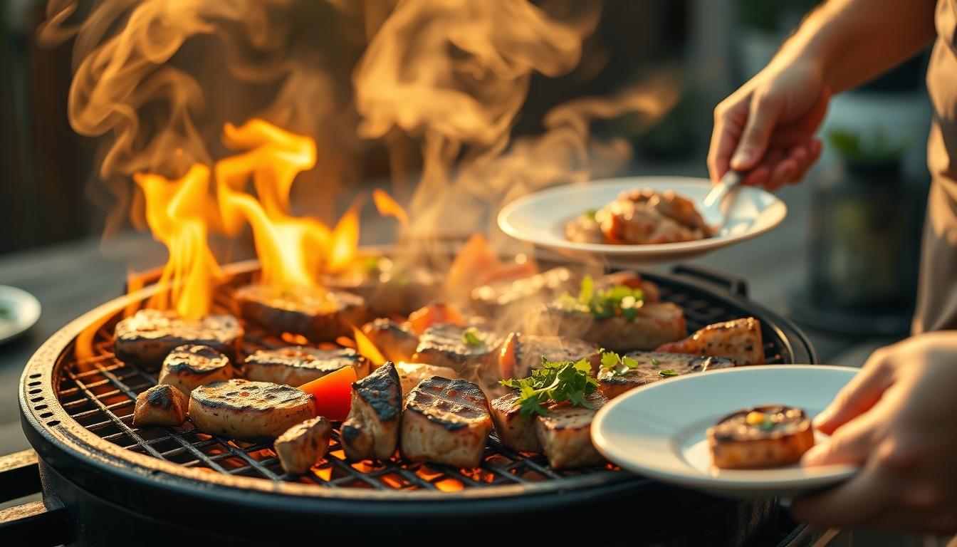 Balanced healthy meal prepared in a home kitchen